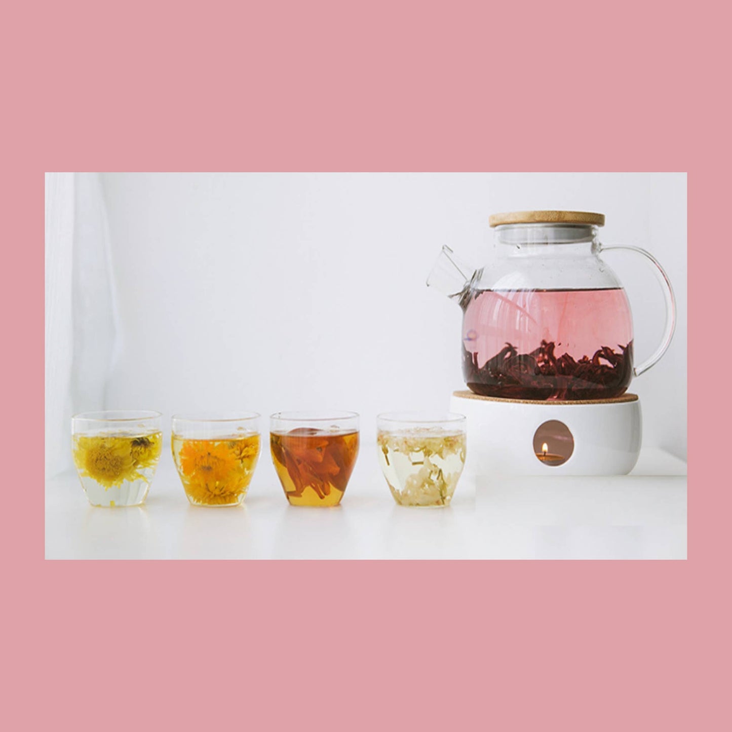 MINI Herbal Tea Balls, 3-Pack or Assortment: Assortment in glass test tube(4 Balls-Jasmine/Hibiscus/Rose/Mixed Flowers)