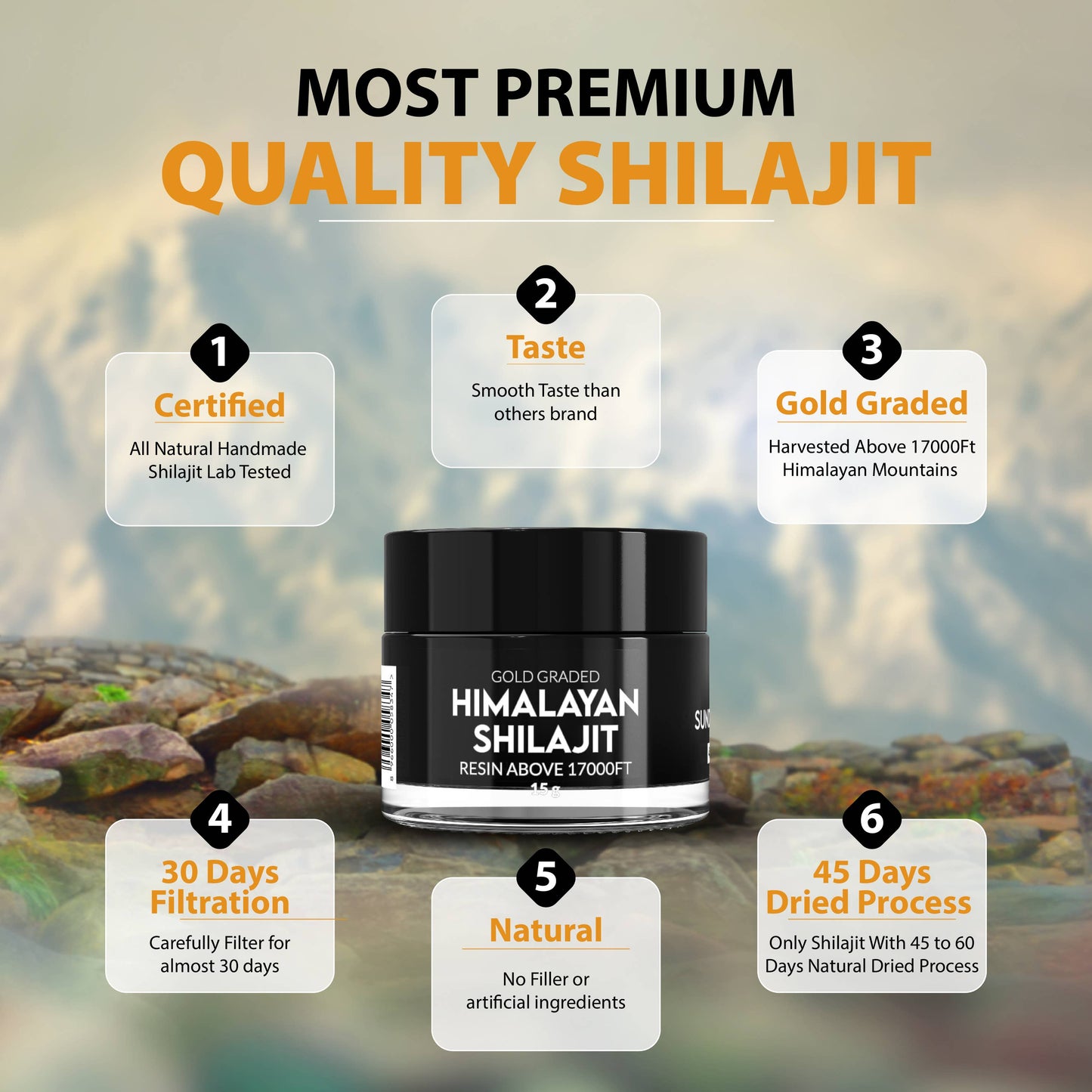 Pak Shilajit Organic Sundried Himalayan Shilajit Resin 15G