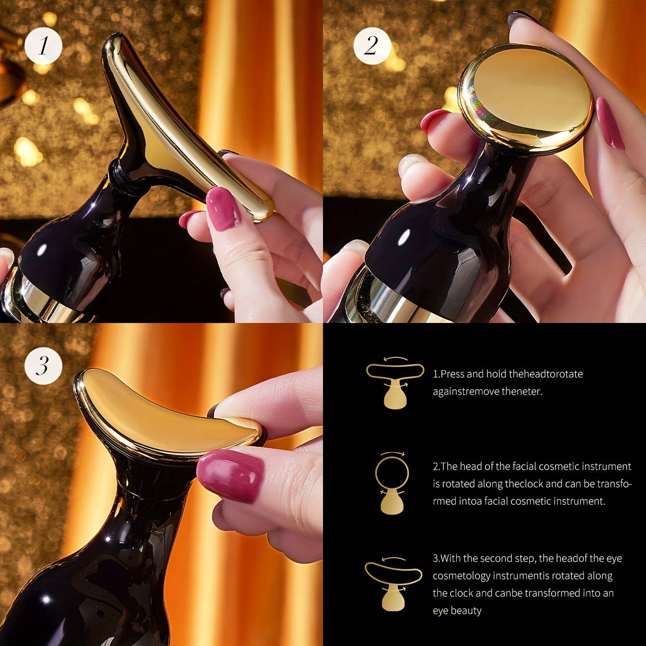3-in-1 Facial Massager & Skincare Instrument for Beauty