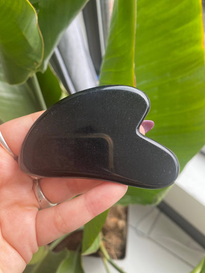 Natural Stone Gua Sha: Black Obsidian