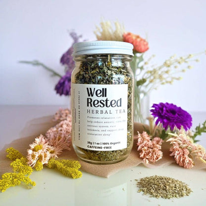 Well Rested Loose Leaf Herbal Tea | Glass Jar