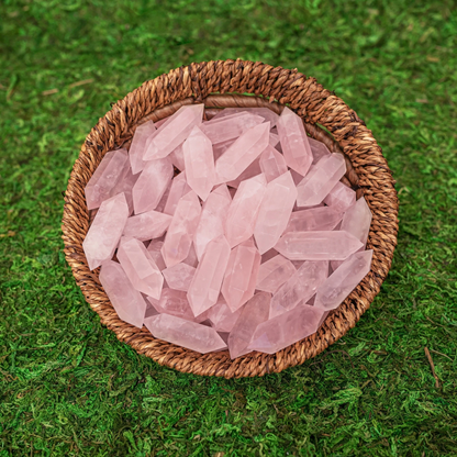 Natural Smooth Rose Quartz Double Point Crystal