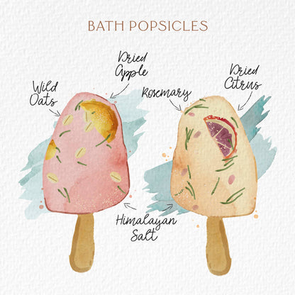 Botanical Bath Clay Pops With Dried Fruit and Epsom Salt: Apple + Wild Oats