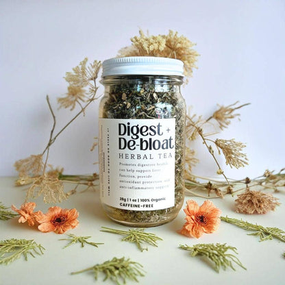 Digest + De-bloat Loose Leaf Herbal Tea | Glass Jar